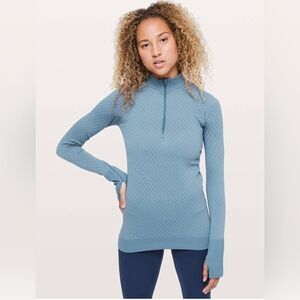 Lululemon Rest Less 1/2 Zip Size 6 Slate Blue